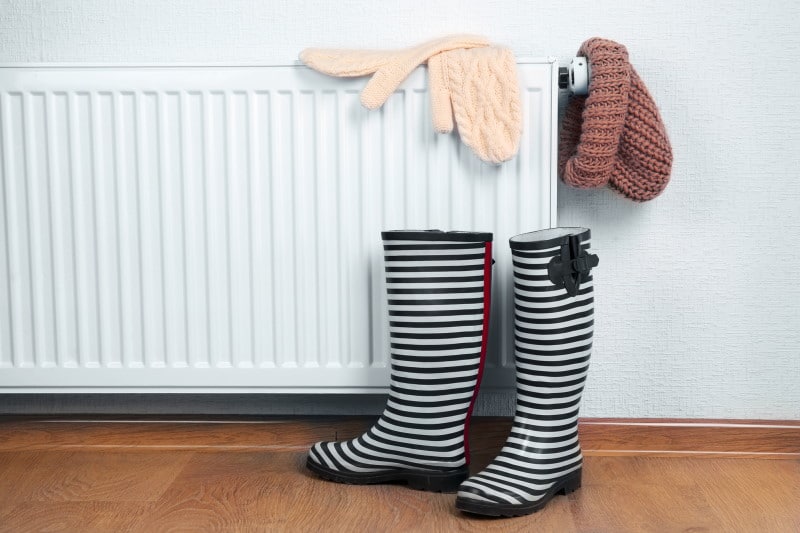 Image of a warm central heating radiator