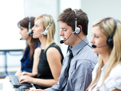Telephone system being used in call centre business
